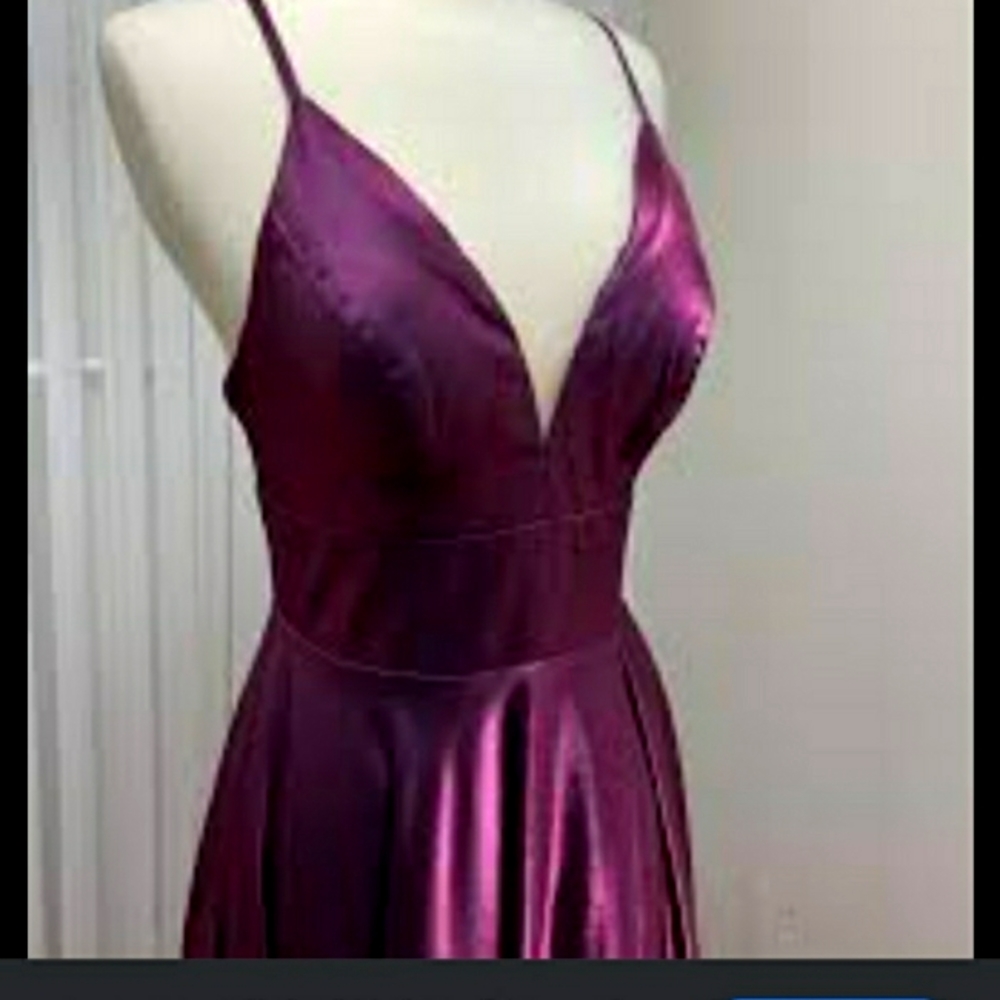 2 silky satin prom dresses